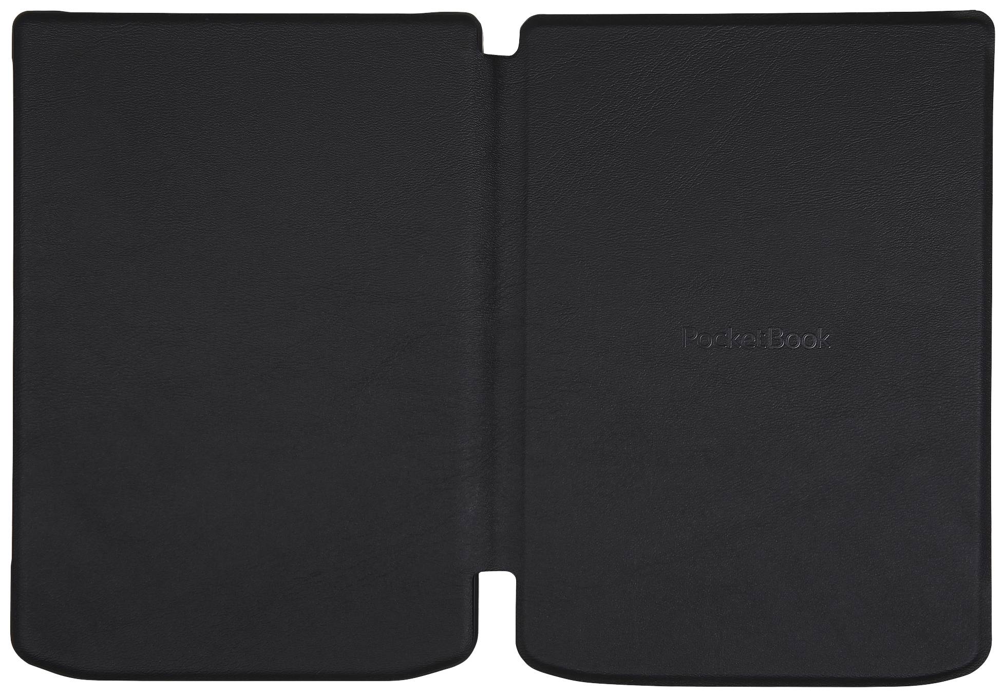 Crna, otvorena kožna navlaka, vjerojatno za Amazon Kindle, bez vidljivog uređaja. Glatka tekstura, jednostavnog dizajna.
