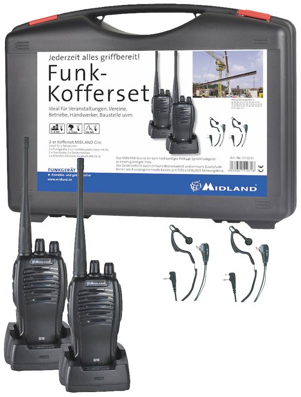 Midland G10 Pro PMR 2er Handwerker-Koffer C1107.S1 PMR radio stanica 2-dijelni komplet