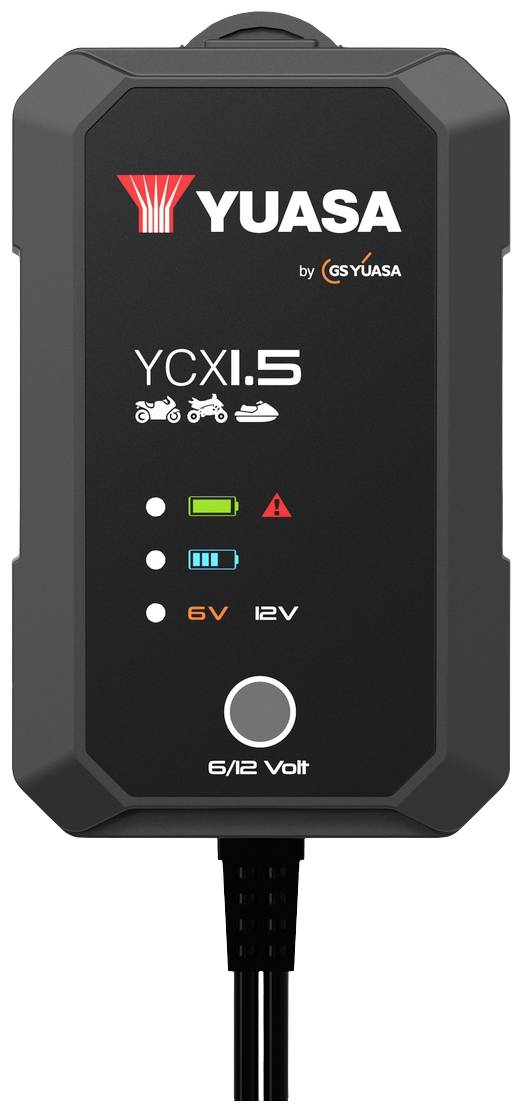 Punjač 'YUASA' YCXI za 6V/12V baterije. Pogodan za motocikle i brodove. Prikazuje status punjenja pomoću LED-ica.