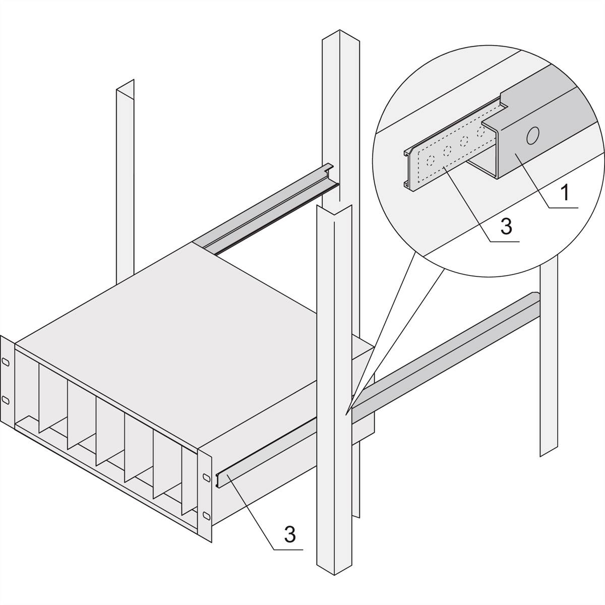 nVent SCHROFF 24562453 19 inch Rails voor patchkast