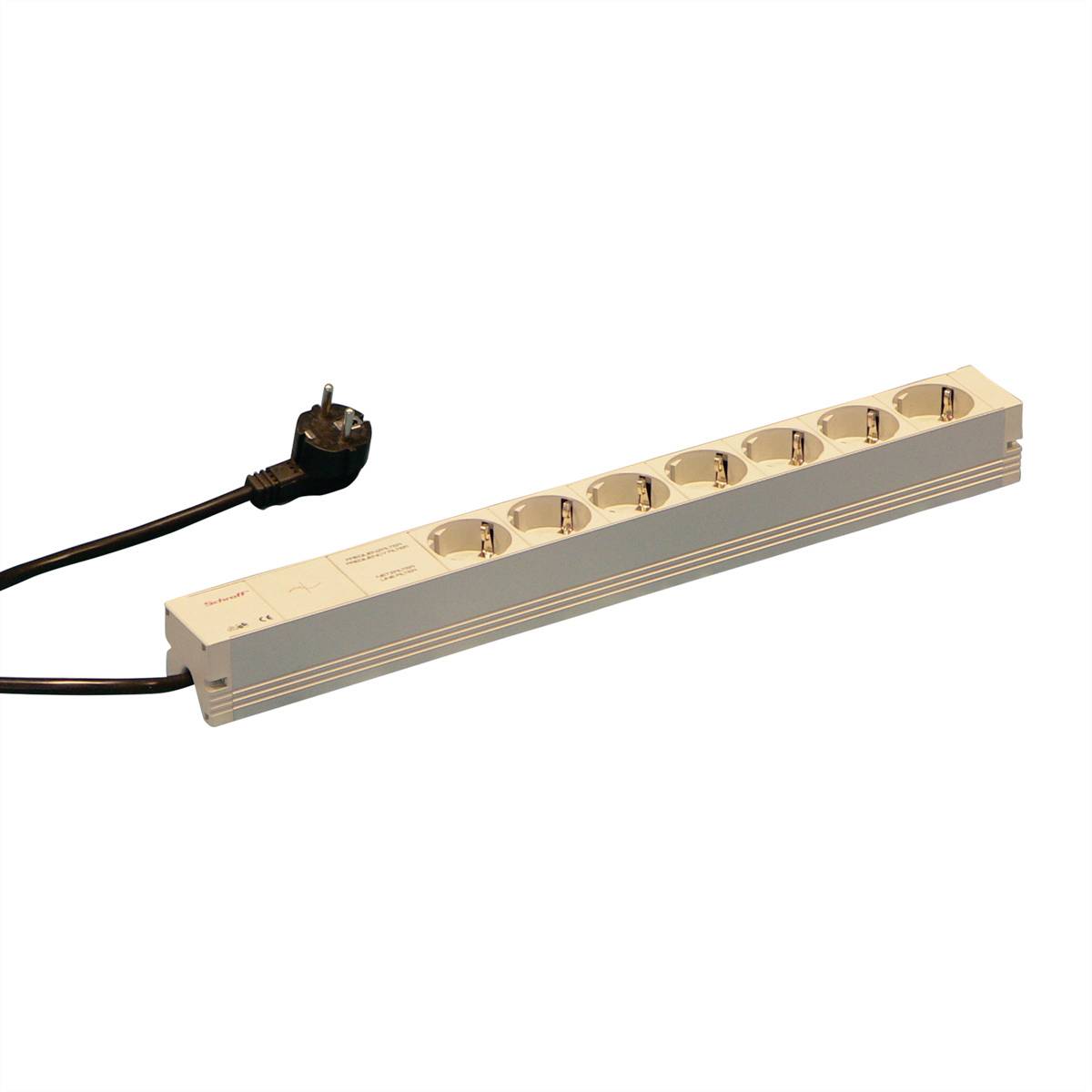 nVent SCHROFF 60110214 19 inch Stekkerdoos voor patchkast 1 HE Geaarde contactdoos Grijs