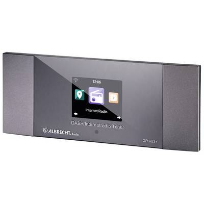 Ein Albrecht DAB+/internetski radio tuner DR 463+ s displejom koji prikazuje 'Internet Radio' te trenutno vrijeme 12:06.