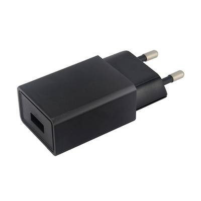 Crni punjač s dva Euro utikača, pogodan za elektroničke uređaje.