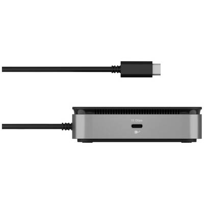USB-C hub s više priključaka, uključujući USB-C priključak od 10 Gb/s, prikazan s USB-C kabelom.