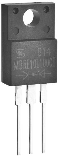 Taiwan Semiconductor Schottky diode MBRF10L100CT Array - tweevoudig Tube
