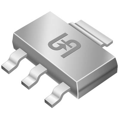 Srebrni elektronički čip s tri priključka i zvjezdastim simbolom na sebi.