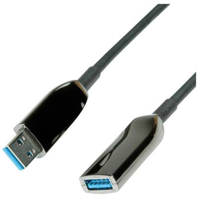 Crni USB 3.0 produžni kabel, prikazuje muški i ženski priključak.
