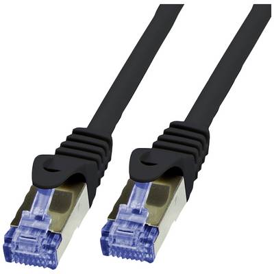 Crni mrežni kabel s dva RJ45 priključka na krajevima.