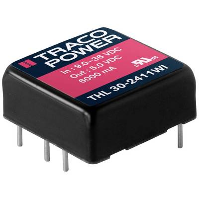 Crni elektronički modul tvrtke 'TRACO POWER', model 'THL 30-2411WI', s tehničkim specifikacijama na gornjem dijelu.