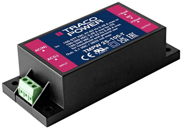 TracoPower TMPW 25-115-T AC/DC napajač za tiskano vezje 15 V/DC 1.7 A 25 W