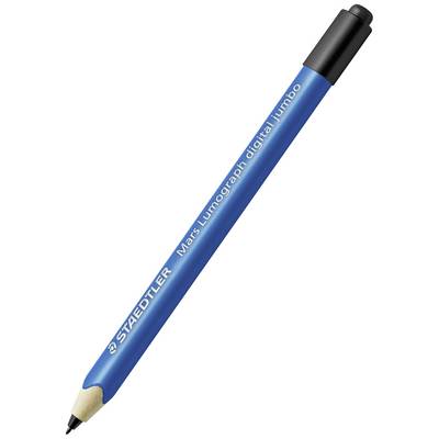 Plavi olovak 'STAEDTLER Mars Lumograph digital Jumbo' s crnim vrhom i kapom, blago nakošen udesno i gore.