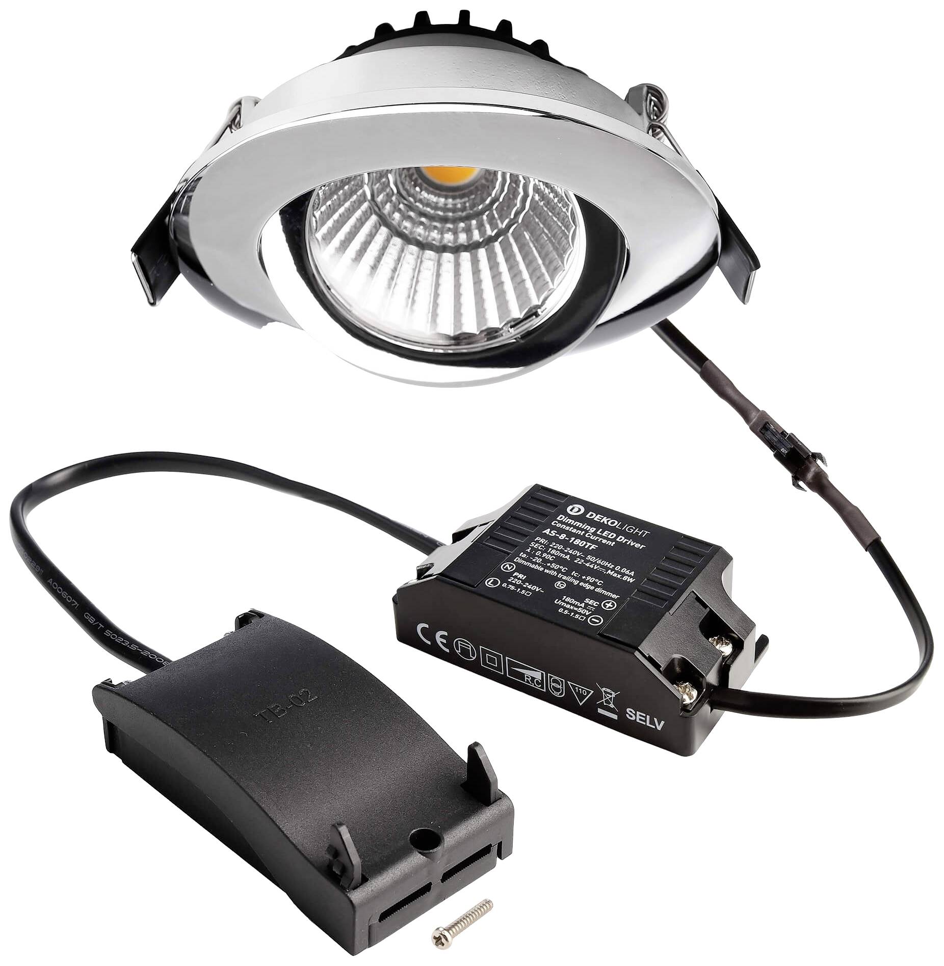 Deko Light 565372 Dione LED ugradna svjetiljka Energetska učinkovitost 2021: E (A - G) LED LED fiksno ugrađena 8.50 W krom boja