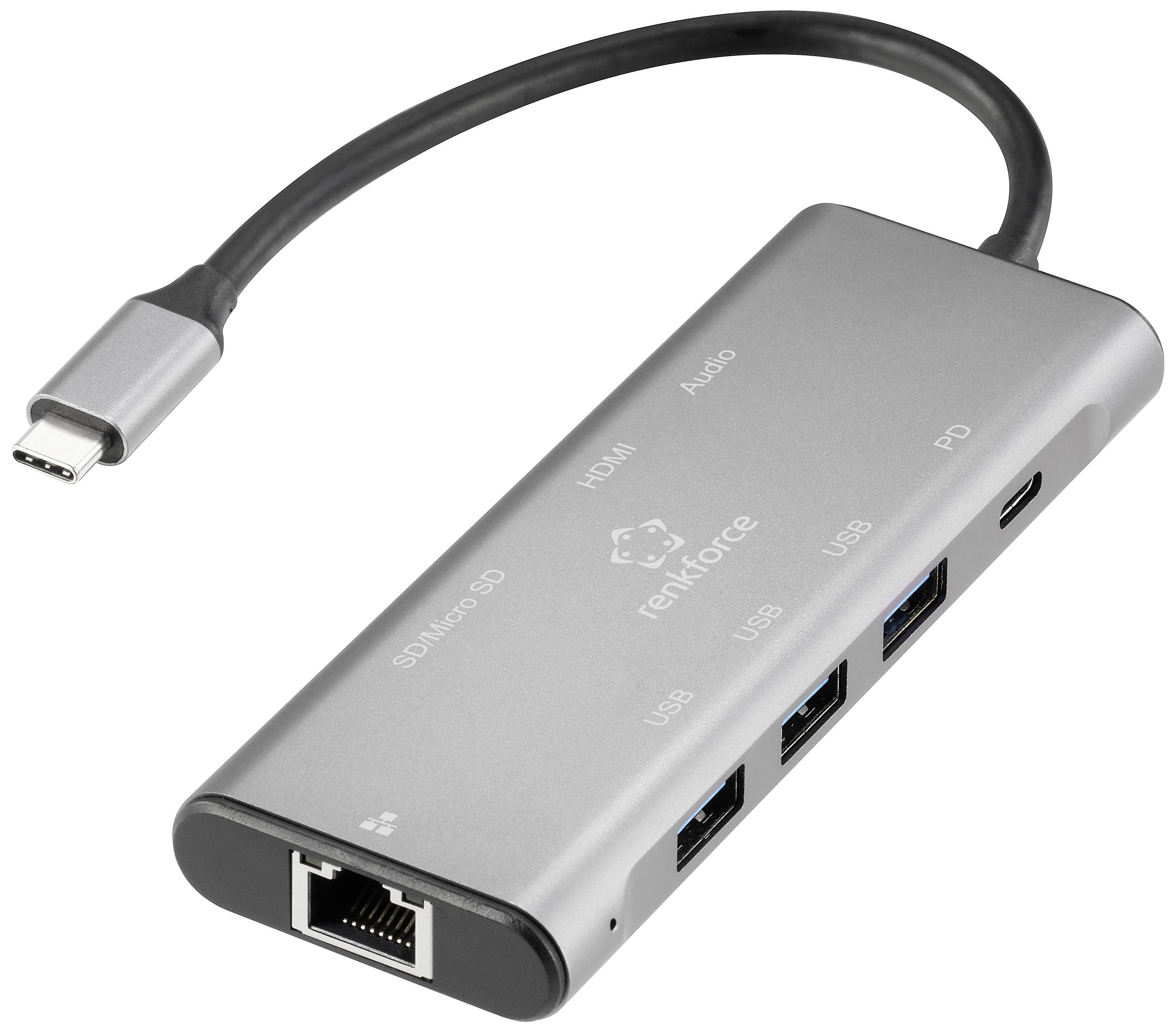 Renkforce USB-C® priključna stanica RF-DKS-904 9-in-1 Pogodno za marku: Universal USB-C® Power Delivery