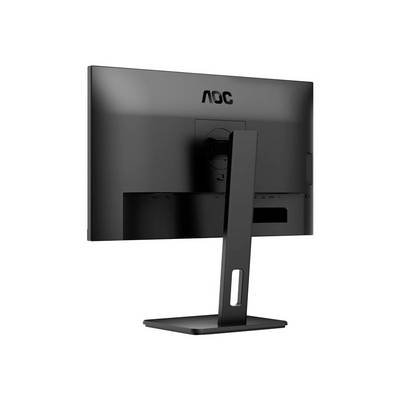 Crni AOC monitor odozada, prikazuje postolje i jednostavni dizajn.