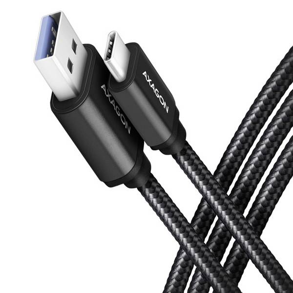 AXAGON USB kabel  USB 3.2 gen.1 USB-C® utikač, USB-A utikač 1.00 m crna pozlaćeni kontakti BUCM3-AM10AB