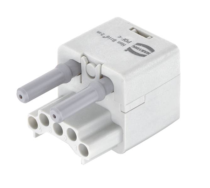 Bijeli višestruki utikač s dva siva utikača, pogodan za električnu instalaciju.