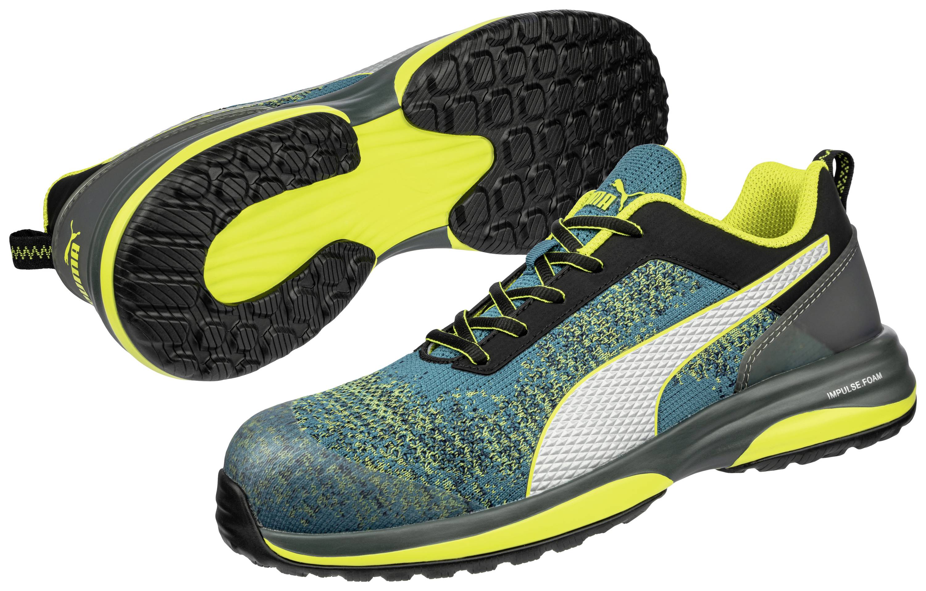 PUMA Charge Green Low 644520642000045 Lage veiligheidsschoenen ESD S1P Schoenmaat (EU): 45 Grijs, Groen, Geel 1 paar