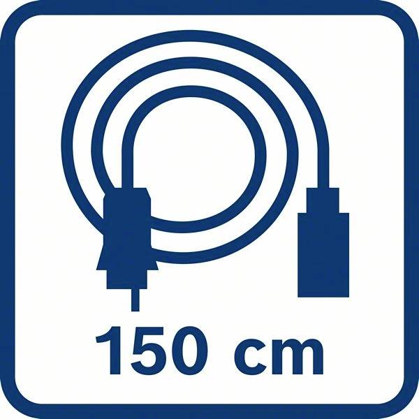 '150 cm' kabelski simbol koji označava duljinu kabela s utikačima na oba kraja.