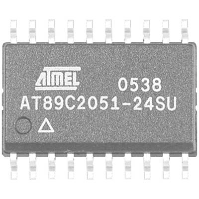 Mikročip s natpisom 'Atmel AT89C2051-24SU'.