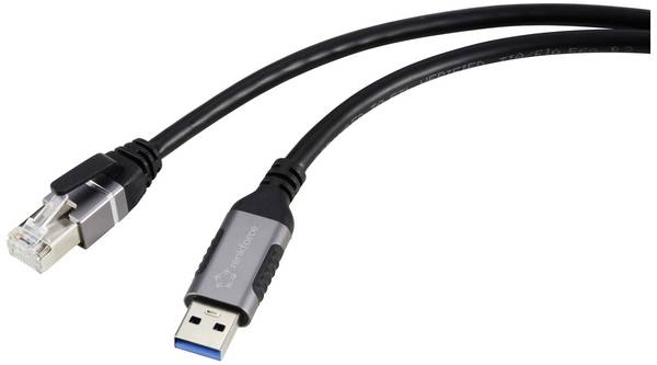 Renkforce USB, mreža adapterski kabel [1x USB 3.2 gen. 1 utikač A (USB 3.0) - 1x RJ45-utikač]  3.00 m aluminijski utikač