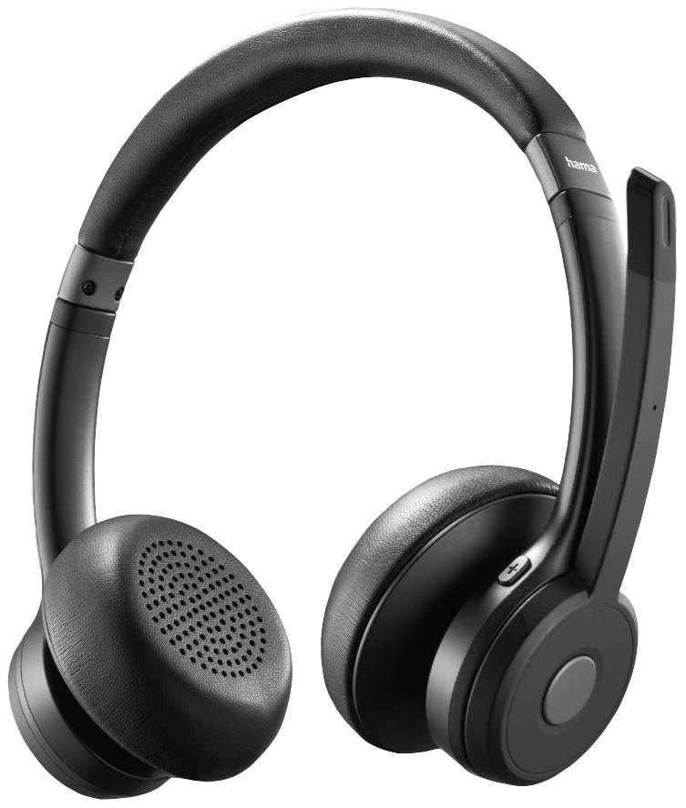 Crni over-ear slušalice s mikrofonom, pogodne za slušanje glazbe i telefonske pozive.
