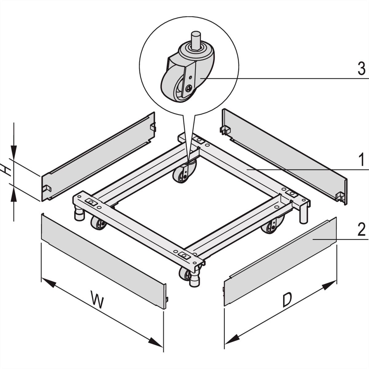 nVent SCHROFF 23130208 -sokkel (b x d) 600 mm x 600 mm 1 stuk(s)