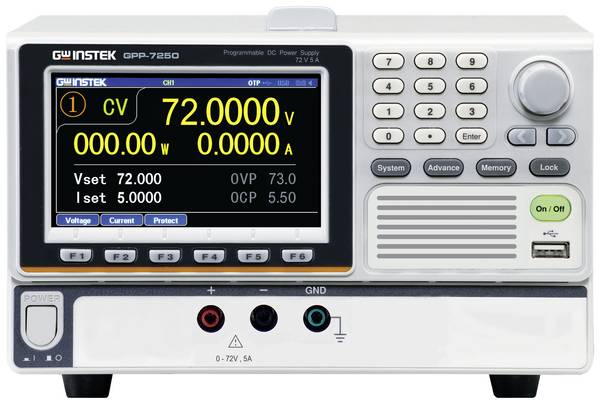 GW Instek GPP-7250L laboratorijsko napajanje, podesivo  0 - 72  0 - 5 A 680 W RS-232, USB, LAN programabilno Broj izlaza 1 x
