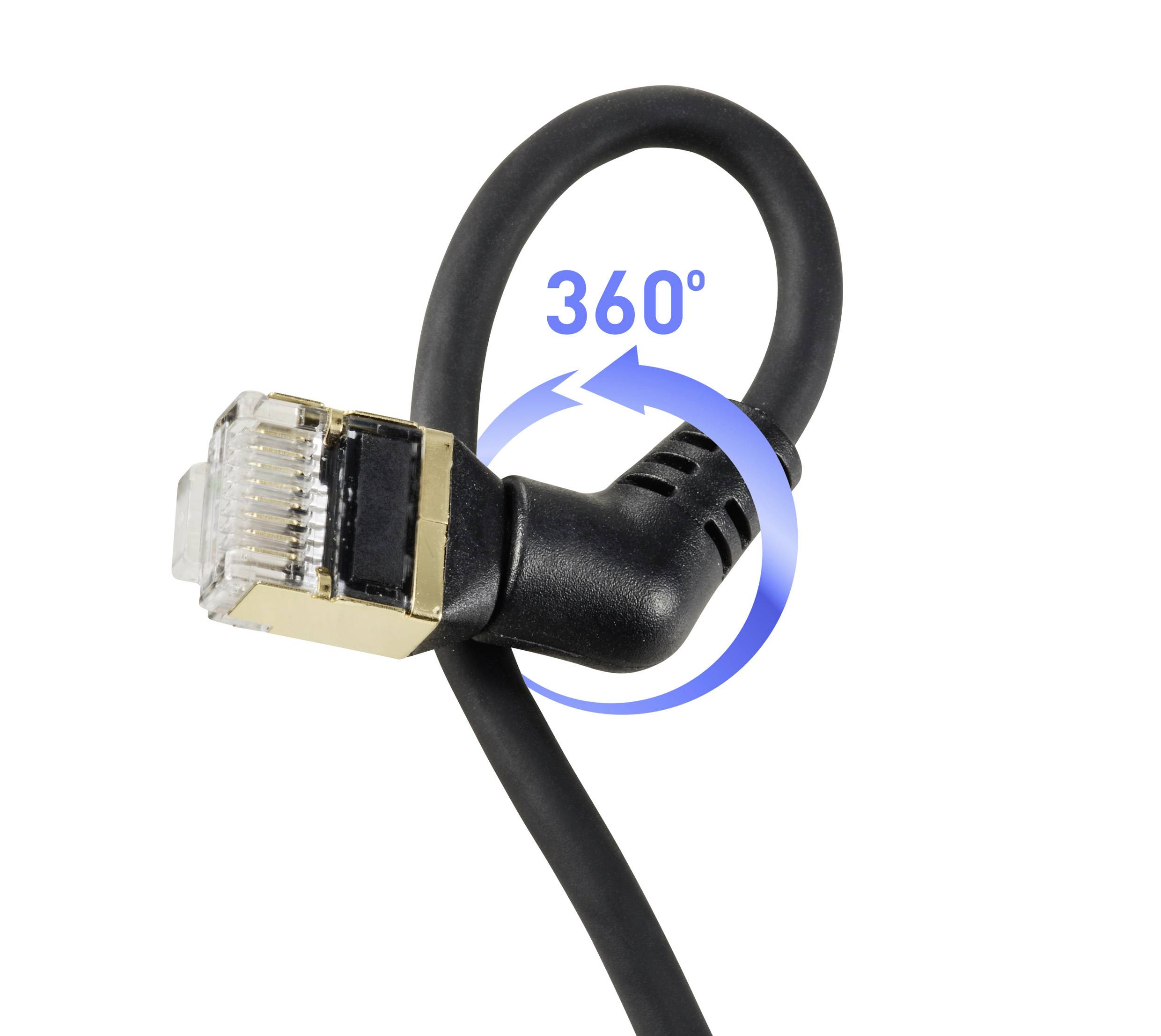 Ethernet kabel s okretnim utičnicama koje se mogu rotirati za 360 stupnjeva omogućava fleksibilne i raznovrsne mogućnosti priključivanja.