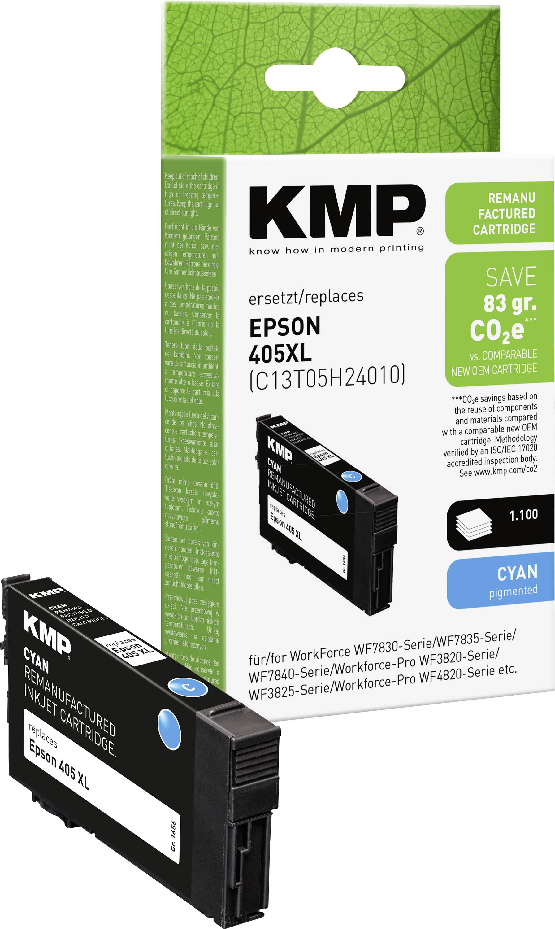 KMP tinta zamijenjen Epson 405XL, T05H2 kompatibilan cijan 1656,4003 1656,4003