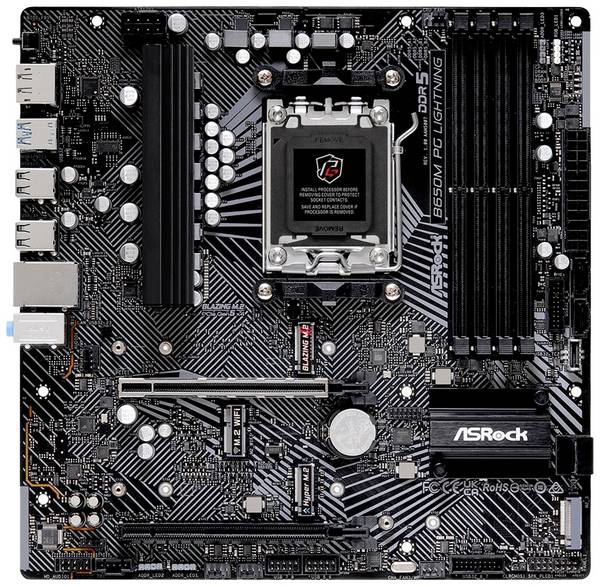 ASRock B650M PG Lightning matična ploča Baza #####AMD AM5 Faktor oblika (detalji) Micro-ATX Set čipova matične ploče AMD® B650
