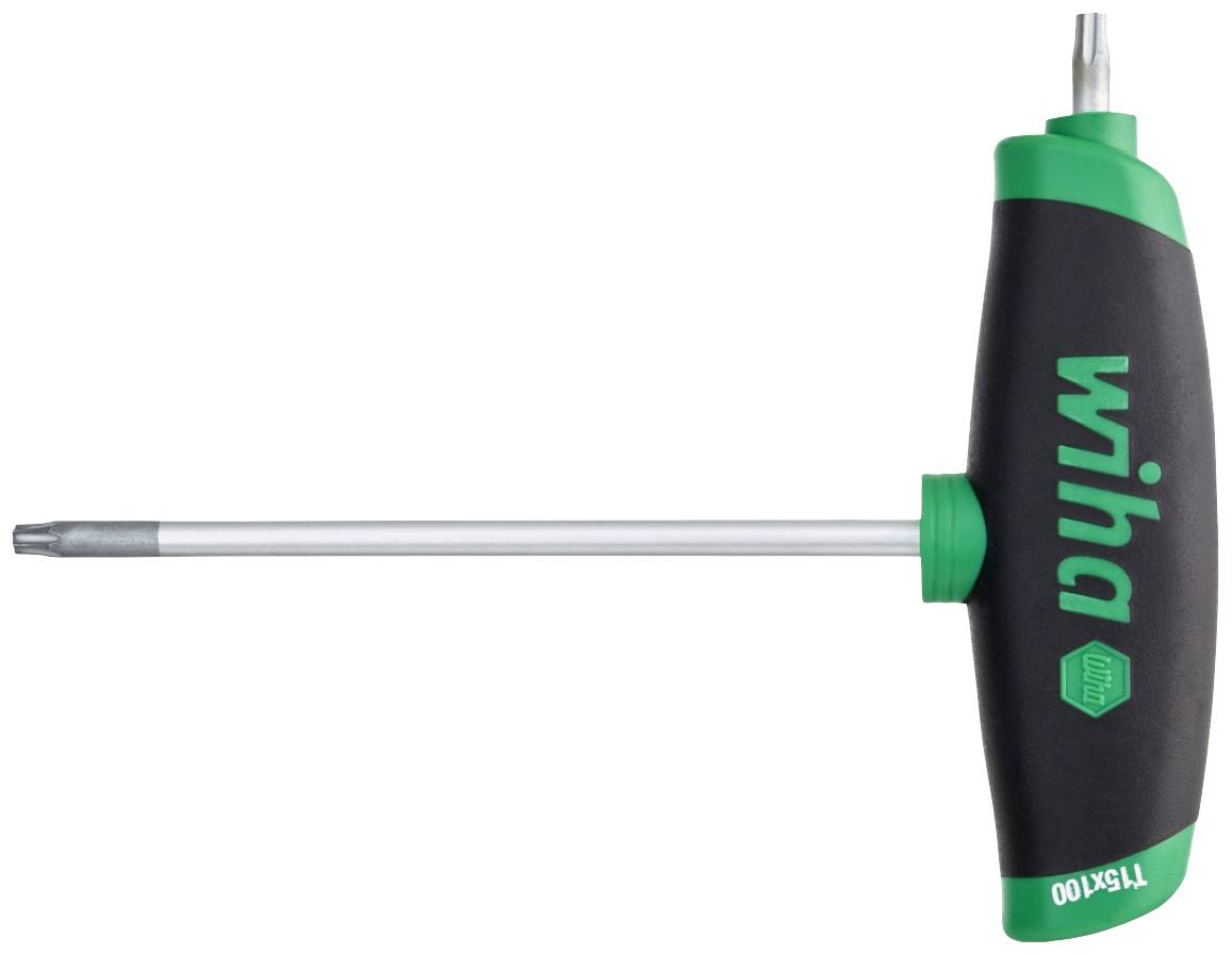 T-ručni odvijač tvrtke Wera sa zelenom i crnom ručkom, pogodan za precizno pritezanje i odvrtanje vijaka.