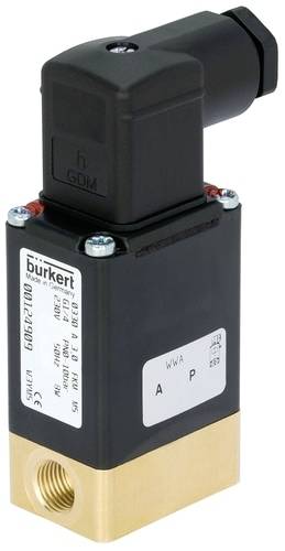 Elektromagnetski ventil s crnim i zlatnim kućištem koji se elektronički upravlja.