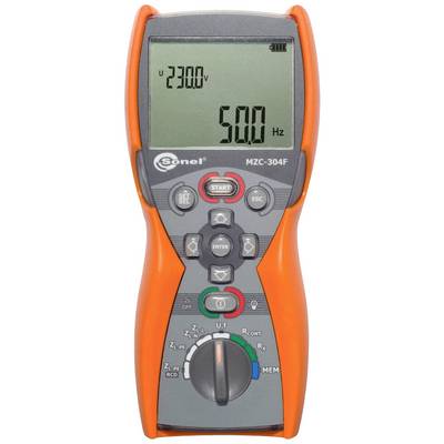 Digitalni multimetar pokazuje napon od 230 V i frekvenciju od 50,0 Hz. Ima narančasto kućište.