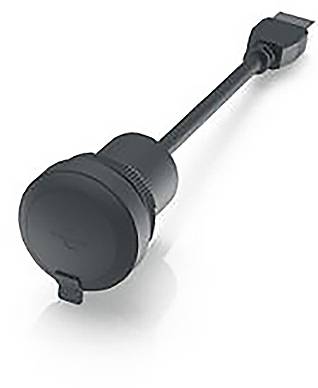 Crni adapter kabel sa okućjem okruglog oblika i USB priključkom, pogodan za elektroničke uređaje.