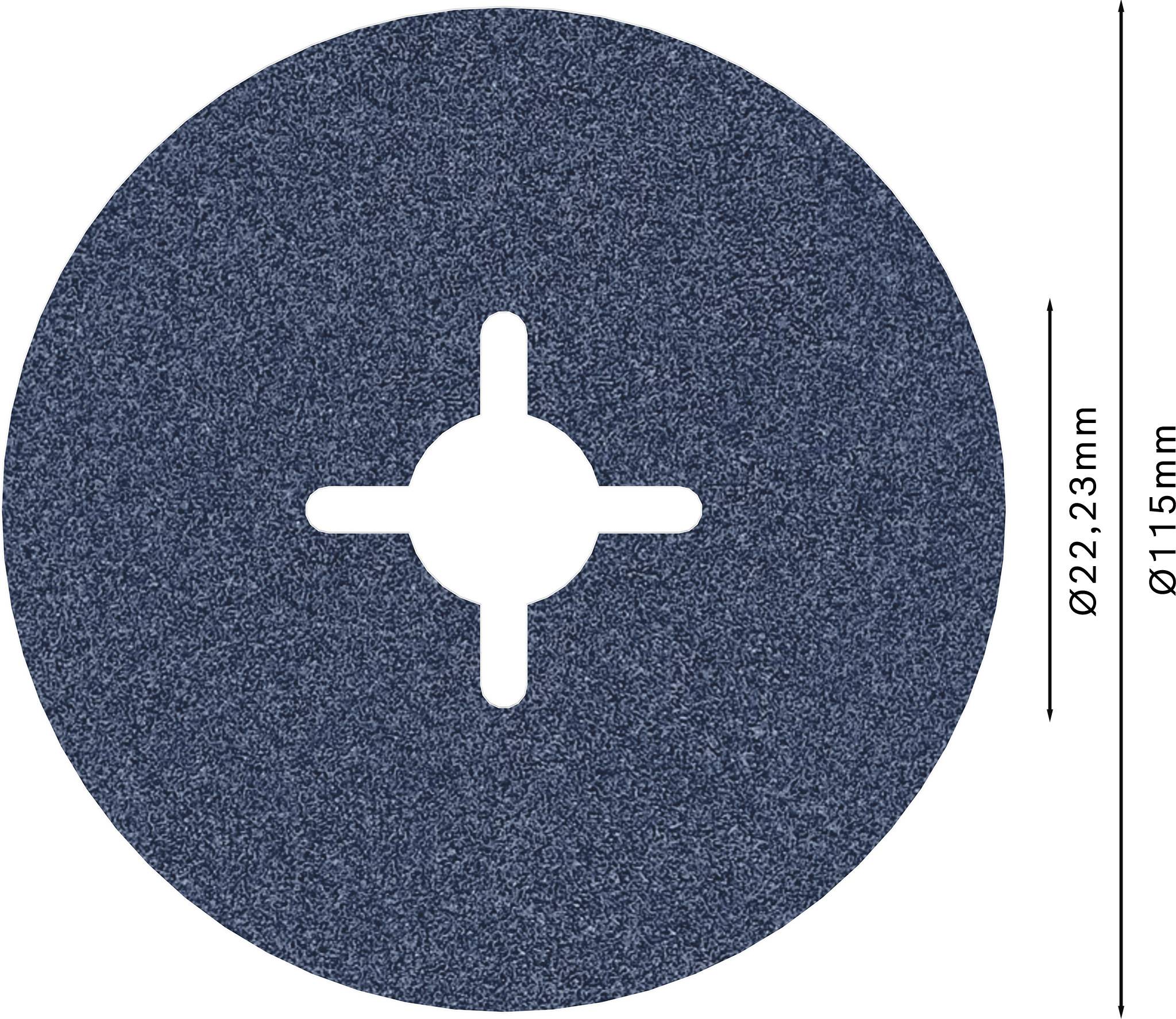 Okrugla brusna ploča promjera 115 mm s rupom od 22,23 mm, prikladna za kutni brusilice.