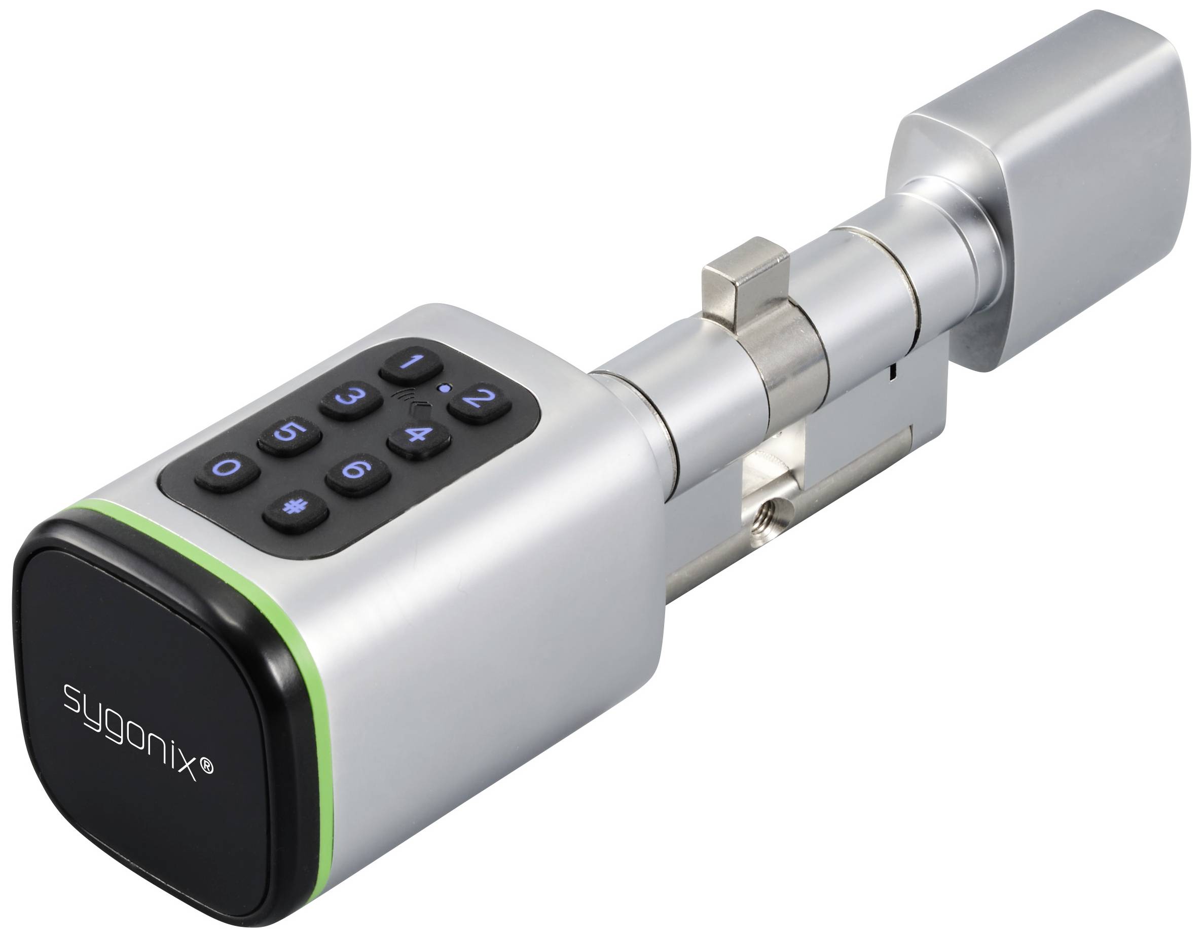 Sygonix SY-6121660 Veiligheidscilinder 3 V/DC Geschikt voor Bluetooth, Met verlicht toetsenbord