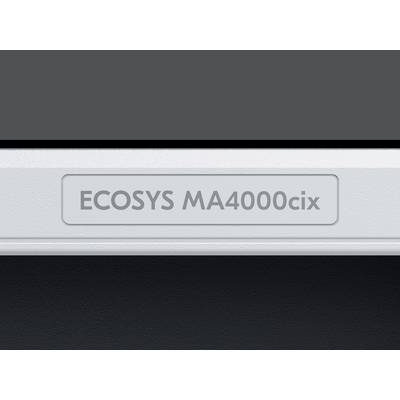 Na uređaju se na uskom srebrnom natpisnoj pločici može vidjeti 'ECOSYS MA4000cix'.