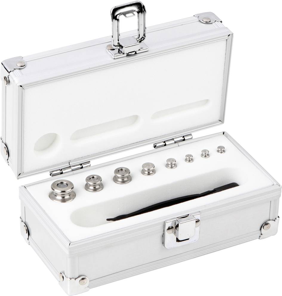 Kern 354-026 Gewichtenset 354-026, OIML-klasse M2, nominale waarde 1 g - 50 g, knop, roestvrij staal fijngedraaid, in aluminium etui