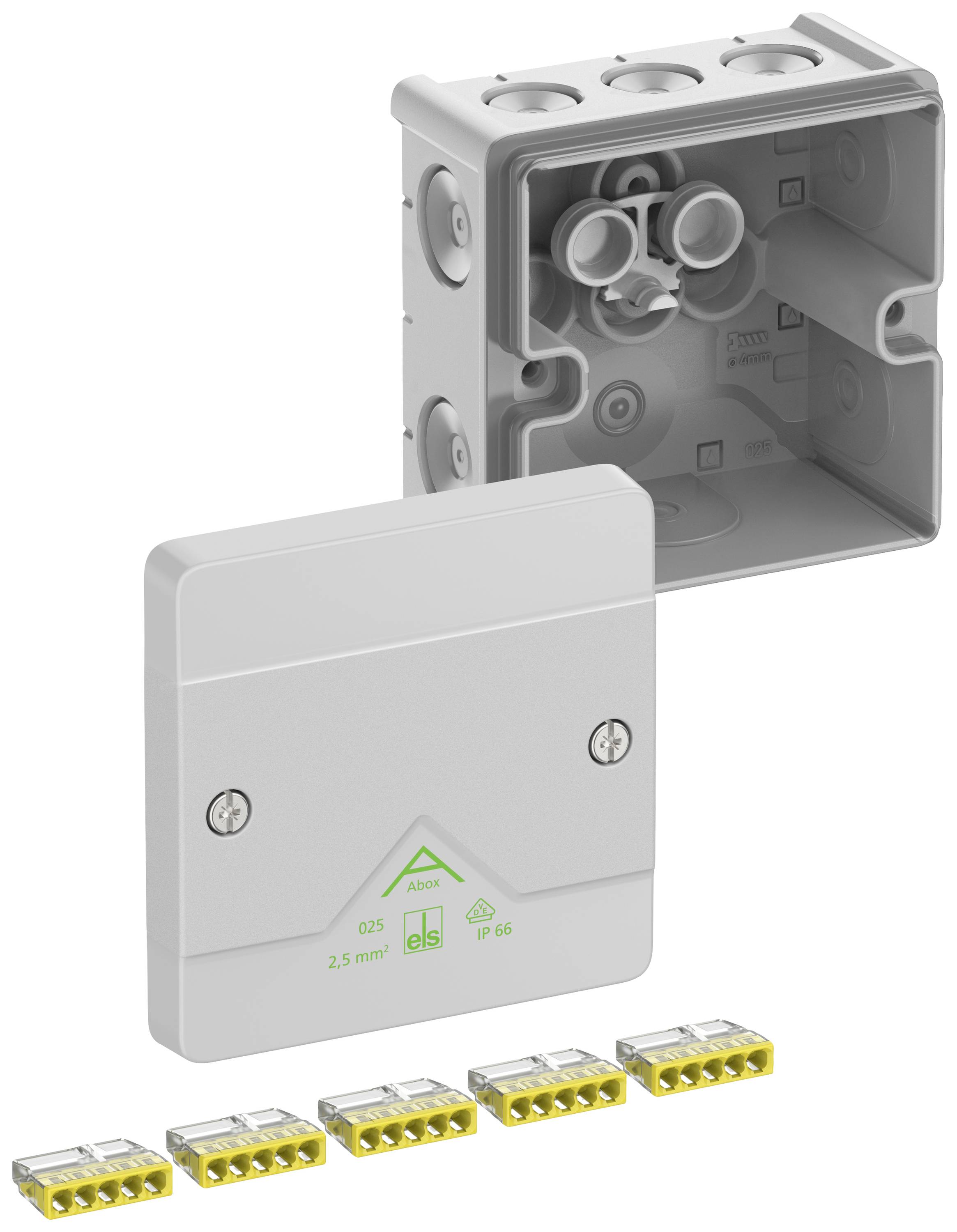 Spelsberg Abox 025-2,5&sup2; Aftakkast (l x b x h) 87 x 87 x 52 mm Grijs IP66 1 stuk(s)