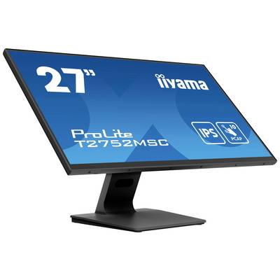 27-inčni iiyama ProLite T2752MSC monitor, IPS tehnologija, 10-point kapacitivni zaslon osjetljiv na dodir. Crni dizajn sa stabilnom bazom.