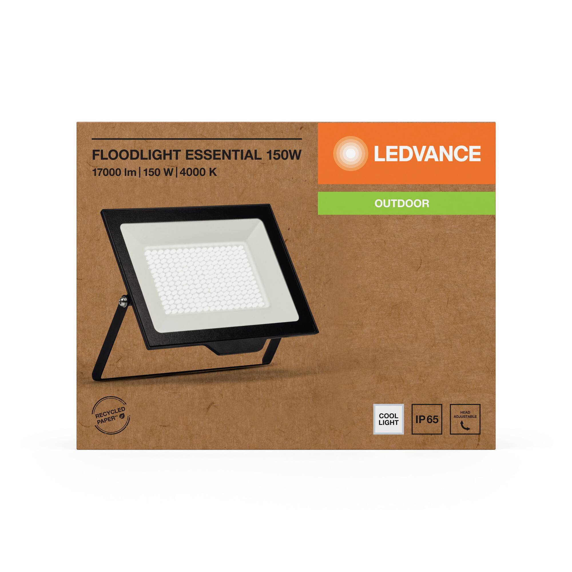 Reflektor 'LEDVANCE', 17000 lm, 150 W, 4000 K. Pogodan za vanjsku upotrebu, energetski učinkovit, IP65 certificiran.
