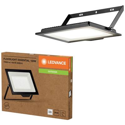 Reflektor s LED reflektorom od 150W u crnoj boji, temperatura boje 4000K. Pakiranja prikazuje sliku proizvoda s LEDVANCE logotipom i specifikacijama.