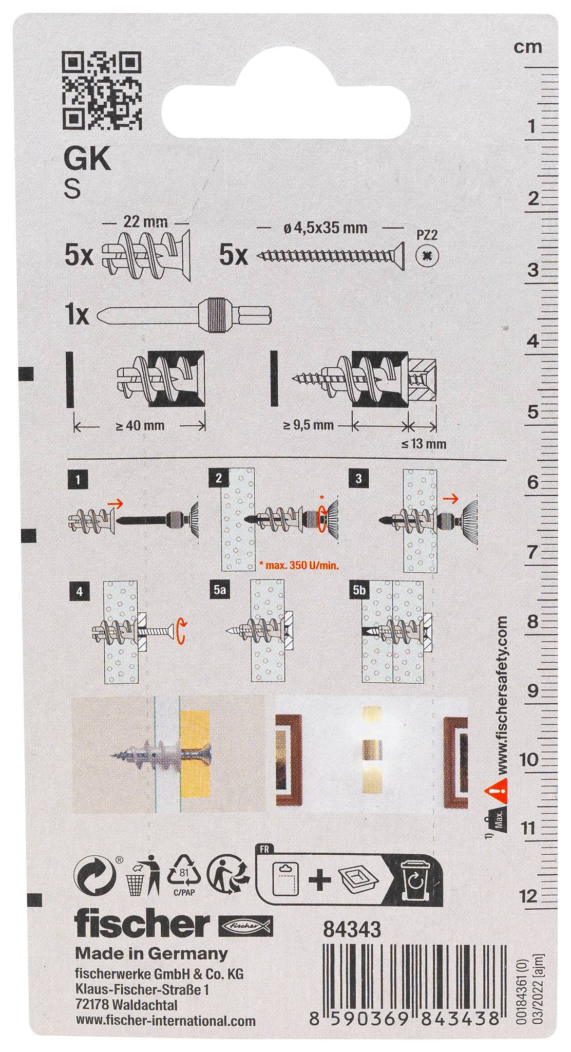 Fischer 084343 GK S K NV tipl za gipskartonske ploče 1 Set-2