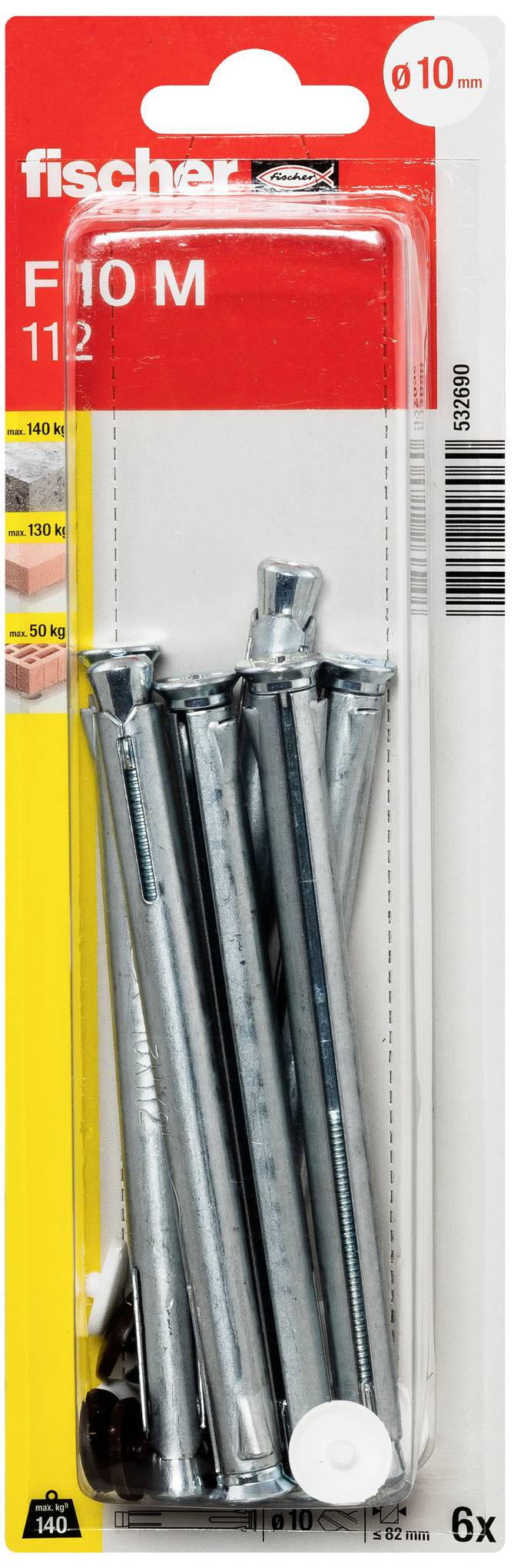 Fischer 532690 F10 M 112 K NV tipl za prozorske okvire 112 mm 10 mm 1 Set-1