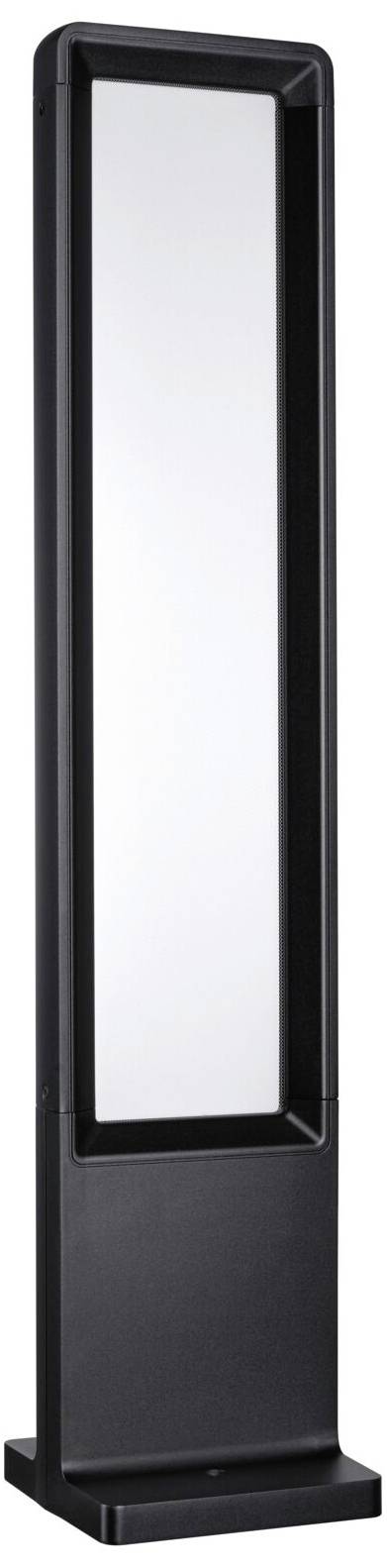 Crna, pravokutna elektronička sigurnosna vrata, često korištena u trgovinama za sprečavanje krađe robe.