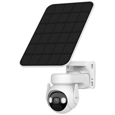 Sigurnosna kamera sa solarnim panelom, pričvršćena na zidni nosač. Kamera je okretljiva i opremljena noćnim vidom.