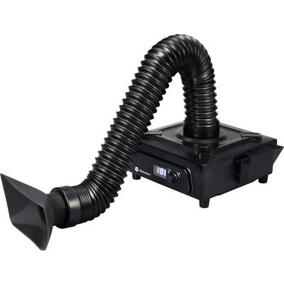 Centralni ventilator za ventilaciju s fleksibilnom cijevi i digitalnim zaslonom za prikaz radnog stanja. Pogodan za industrijske primjene.
