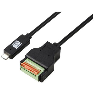 USB-C do vijčanih stezaljki adapter kabel, crni kabel.