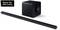 Crna soundbar i subwoofer jednostavnog dizajna. Gore lijevo logo 'Napravljeno za Njemačku'.