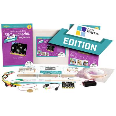 'Open Roberta Edition' komplet s BBC micro:bit uređajem, pratećim priručnikom, kabelima, senzorima i opremom, namijenjen je zabavnom učenju elektronike.